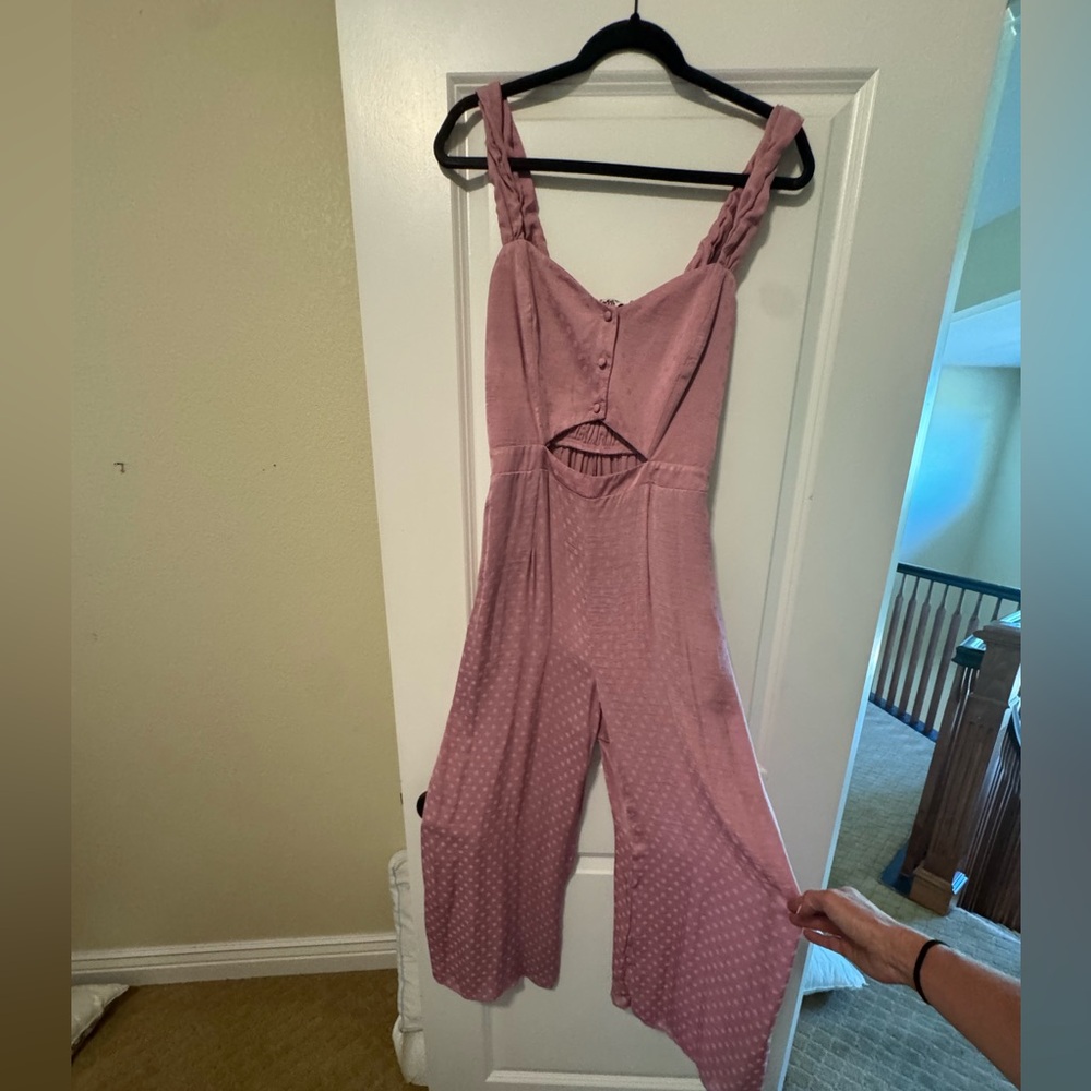 Show Me Your Mumu Mauve Pink Polka Dot Jumpsuit Romper
